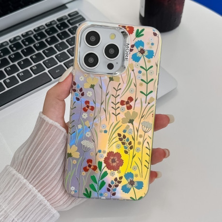 Чохол Electroplating Laser Flower Texture для iPhone 16 Pro - Flower