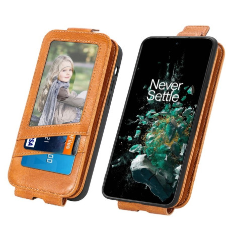 Фліп-чохол Zipper Wallet Vertical для OnePlus 10T - коричневий