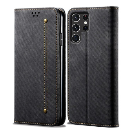Чехол книжка Denim Texture Casual Style на Samsung Galaxy S25 Ultra 5G - черный