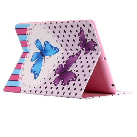 Чехол-книжка Painting Purple and Blue Butterflies Pattern на iPad 4 / iPad 3 / iPad 2