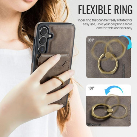Чохол MAGKING K1 з MagSafe та кишенькою для карт+RFID на Samsung Galaxy S25 FE 5G - кавовий