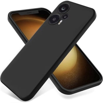 Силиконовый чехол Solid Color Liquid Silicone для Xiaomi Poco F5 5G / Note 12 Turbo Pure Color - чорний