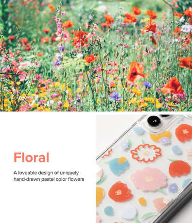 Противоударный чехол Ringke Fusion Design для Samsung Galaxy S22 Ultra - Wild flowers