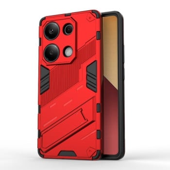 Противоударный чехол Punk Armor с подставкой на Xiaomi Redmi Note 13 Pro 4G / POCO M6 Pro 4G   - красный
