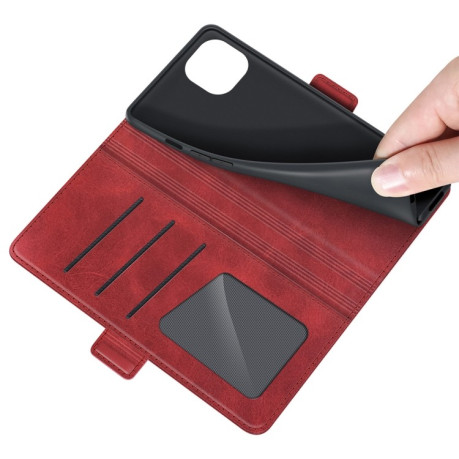 Чехол-книжка Dual-side Magnetic Buckle на iPhone 14/13 - красный