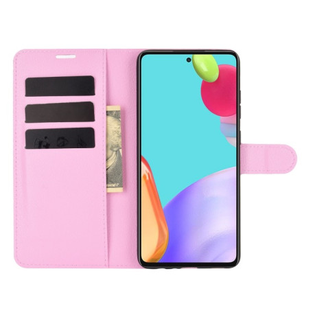 Чехол-книжка Litchi Texture на Samsung Galaxy A52/A52s - розовый