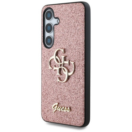 Оригінальний чохол Guess Fixed Glitter Big 4G Metal Logo для Samsung Galaxy S25 - Pink