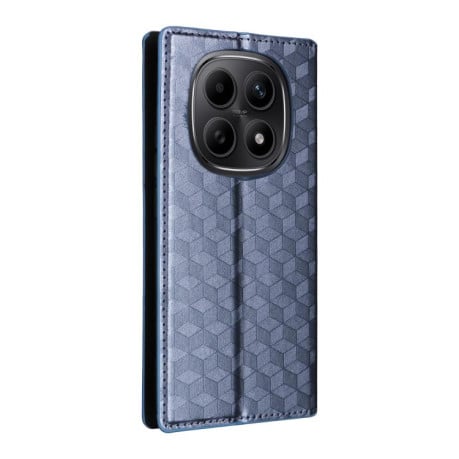 Чехол-книжка Cubic Grid Texture Flip Leather на Xiaomi Redmi Note 15 4G / 5G /Poco M8 15 5G / 4G 164mm / Poco M8 5G — синий