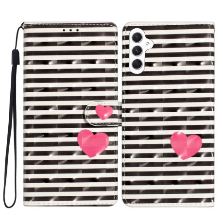 Чехол-книжка 3D Painting для Samsung Galaxy A36 5G - Striped Heart