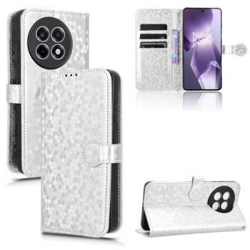 Чехол-книжка Honeycomb Dot для OnePlus 13R/Ace 5/Ace 5 Pro - серебристый
