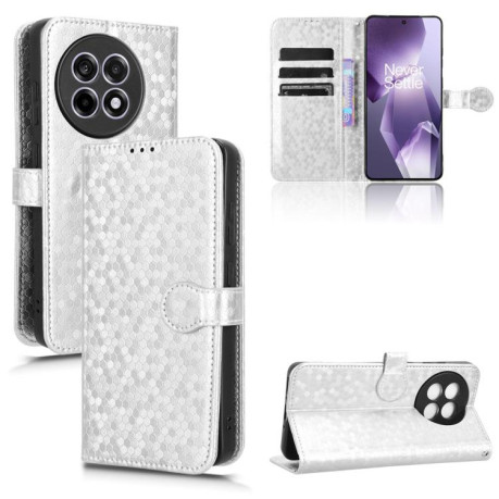 Чехол-книжка Honeycomb Dot для OnePlus 13R/Ace 5/Ace 5 Pro - серебристый
