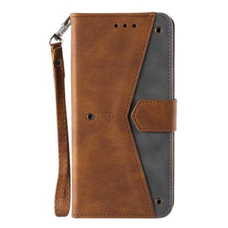 Чехол-книжка Stitching Skin Feel для Redmi Note 14 Pro 4G - коричневый