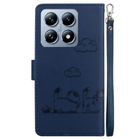 Чехол-книжка Cute Cats RFID Leather для Xiaomi 14T Pro - синий
