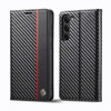 Чехол-книжка LCIMEEKE Carbon Fiber для Samsung Galaxy S25 5G - Black