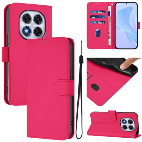 Чохол-книжка Skin Feel S-type для Xiaomi Redmi Note 14 Pro 5G/Poco X7 - пурпурно-червоний