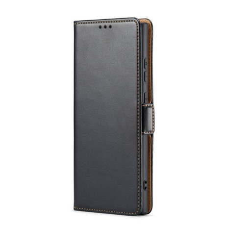 Кожаный чехол-книжка Fierre Shann Genuine leather для Samsung Galaxy S24 Ultra - черный