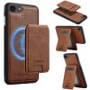 Чехол-книжка LC.IMEEKE L3 Series Detachable RFID Card Bag Magsafe для iPhone 16e - коричневый