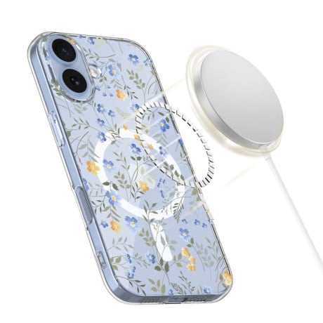 Чехол Tech-Protect FlexAir Hybrid с MagSafe на iPhone 17 - Daisies with Leaves