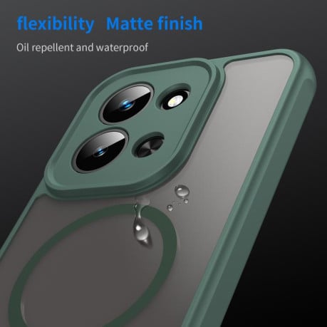 Чехол Fan Dun Series гибрид Frosted с Magsafe на Xiaomi Redmi 15C 5G / 4G EU 173mm - зеленый