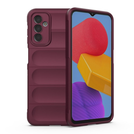 Силиконовый чехол Magic Flannel для Samsung Galaxy M13 4G - винно-красный