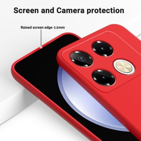 Силиконовый чехол Solid Color Liquid Silicone на Infinix Note 40 Pro 4G - красный