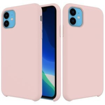 Силиконовый чехол Solid Color Liquid на iPhone 11- розовый