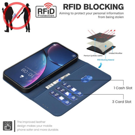 Чехол-книжка Geometric Pattern RFID Leather для Infinix Note 40 Pro 4G / 40 Pro+ 5G - синий