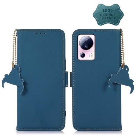 Чехол-книжка Bull RFID Genuine Leather для Xiaomi 13 Lite / Civi 2 - синий