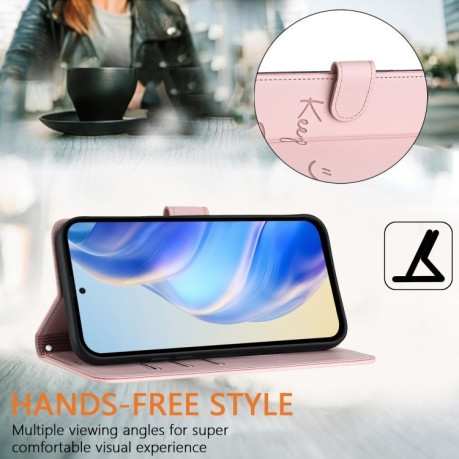 Чехол-книжка Embossing Stripe RFID для Realme GT 7 Pro 5G Global - розовый