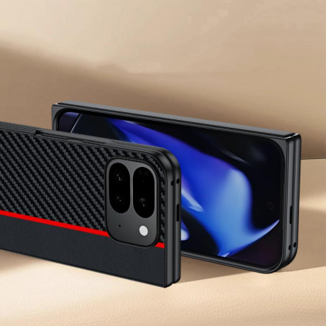Протиударний чохол Carbon Fiber Texture Printing для Google Pixel 10 Pro Fold — чорний/жовтий
