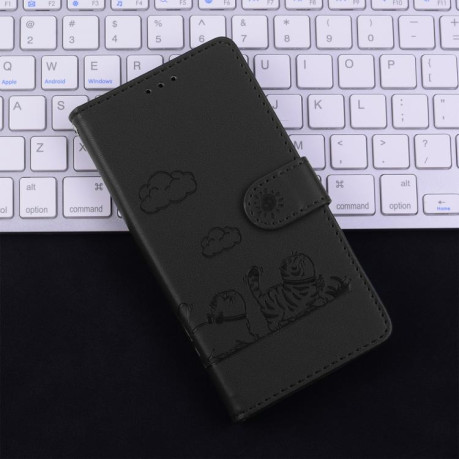 Чохол-книжка Cute Cats RFID Leather для Xiaomi Redmi Note 14 4G 164.84mm - чорний