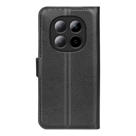 Чохол-книжка з фактурою Litchi і магнітним хлястиком для Poco 8 Pro/Redmi Note 15 Pro+ Global 163.3mm — чорний