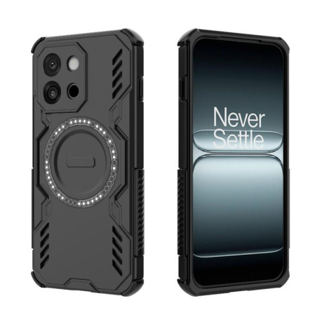 Противоударный чехол Butterfly Armor MagSafe Magnetic Ring Shockproof для OnePlus 13T - черный
