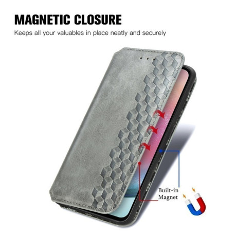 Чехол-книжка Cubic Grid для Samsung Galaxy A25 5G - серый