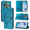 Чехол-книжка Embossed Butterfly для OPPO Reno12 F/12 FS 5G Global - синий