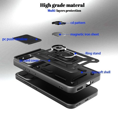 Ударостійкий чохол Sliding Camshield для OPPO Reno15 Pro 5G Global — сріблястий