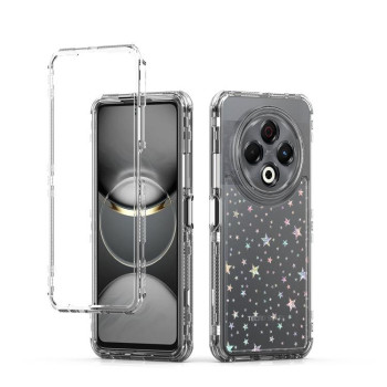 Прозрачный акриловый чехол Escase с лазерным эффектом на Tecno Spark 30 4G — с звёздами