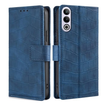 Чохол-книжка з м'яким покриттям (Skin Feel), фактура крокодил (Crocodile Texture) на OnePlus Ace 3V 5G - синій