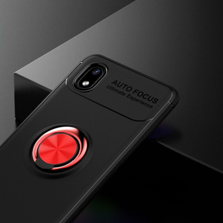 Ударозащитный чехол Metal Ring Holder 360 на Samsung Galaxy A01 Core / M01 Core - черно-красный