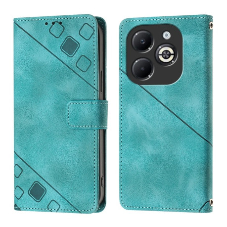 Чехол-книжка Skin-feel Embossed для Infinix Smart 8 Plus / Smart 8 Pro - зеленый