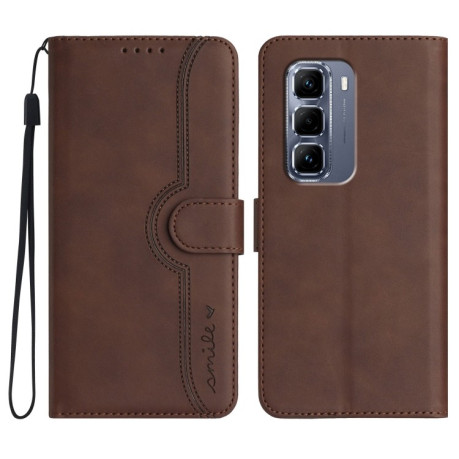 Чохол-книжка Skin Feel Heart Amile для Infinix Hot 50 Pro+ 4G - коричневий