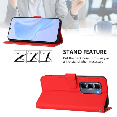 Чехол-книжка Skin Feel Solid Color Leather для Infinix Hot 50 Pro+ - красный