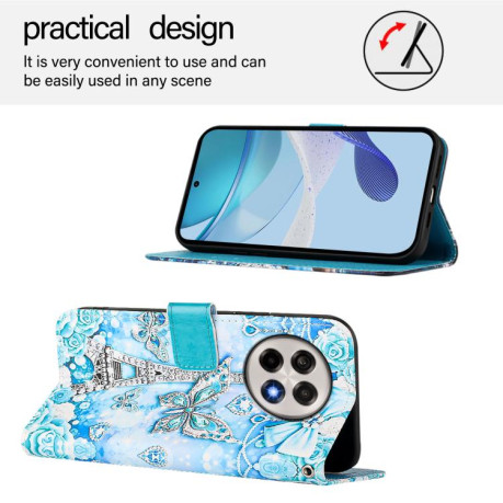 Чохол-книжка Colored Drawing Pattern Plain Weave Leather для OnePlus 13R / Ace 5 / 5 Pro - Butterfly