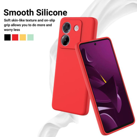 Силіконовий чохол Solid Color Liquid Silicone на Xiaomi Poco M7 Pro 5G - червоний