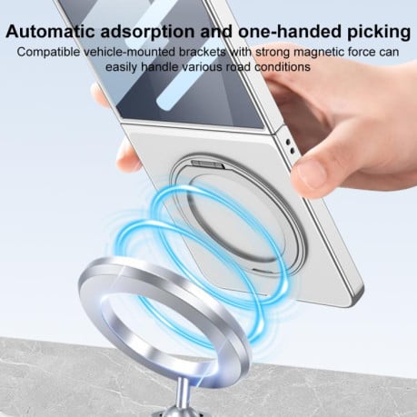 Чехол GKK Integrated металлизированная рамка Electroplating с магнитной 360 подставкой на Samsung Galaxy Flip 7 5G - фиолетовый