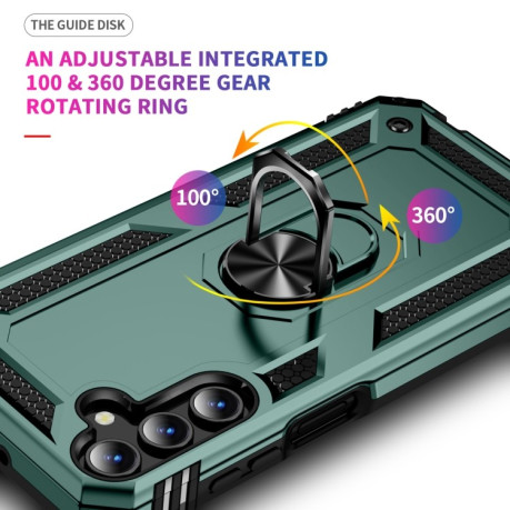 Противоударный чехол HMC 360 Degree Rotating Holder на Samsung Galaxy A15 - зеленый