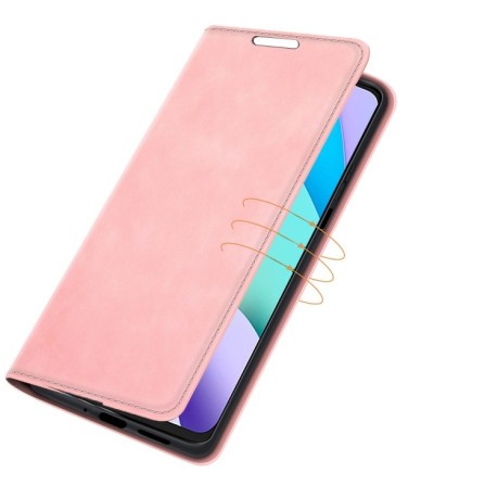 Чохол-книжка Retro Skin Feel Business Magnetic на Xiaomi Redmi 10 - рожевий