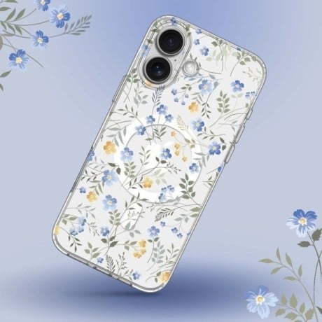 Чехол Tech-Protect FlexAir Hybrid MagSafe для iPhone 16e - Daisies with Leaves