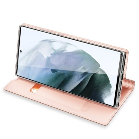 Чехол-книжка DUX DUCIS на Samsung Galaxy S22 Ultra 5G - розовое золото