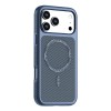 Чехол Carbon Fiber Texture Vegan Leather Magnetic с карбоновой текстурой и магнитом на iPhone 18 Pro Max — синий